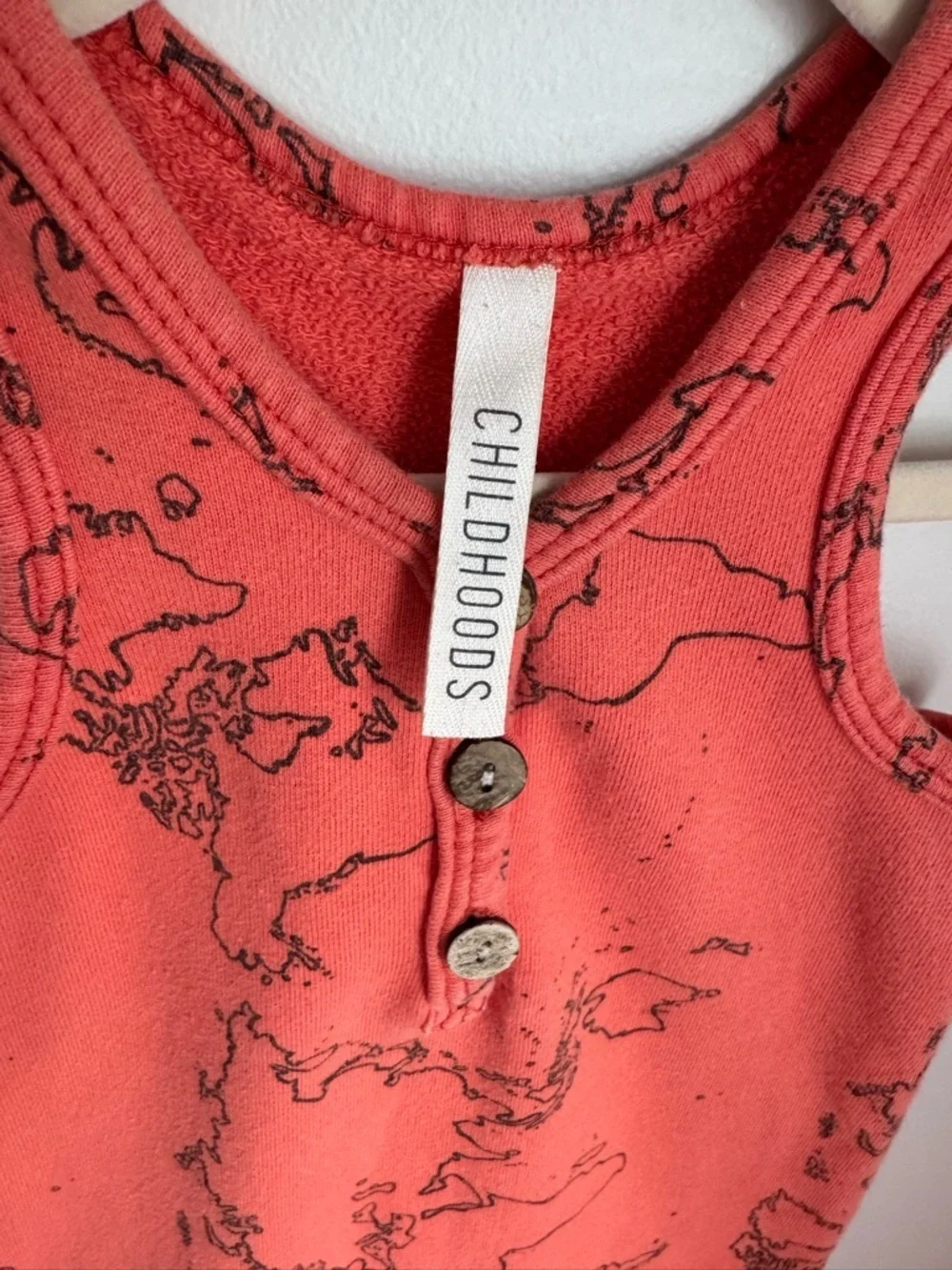 Childhoods Orange Sleeveless Romper World Map Size 12-18